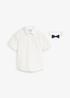 Chemise et nœud papillon 100% coton (ens. 2 pces)