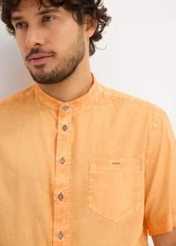 Chemise manches courtes aspect délavé