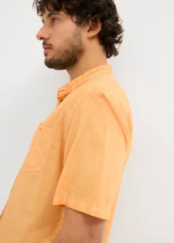 Chemise manches courtes aspect délavé