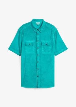 Chemise manches courtes aspect délavé