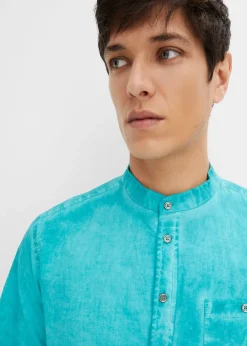 Chemise manches courtes aspect délavé