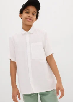 Chemise manches courtes en lin mélangé léger