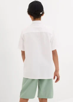 Chemise manches courtes en lin mélangé léger