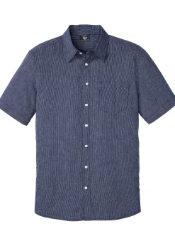 Chemise manches courtes en lin mélangé