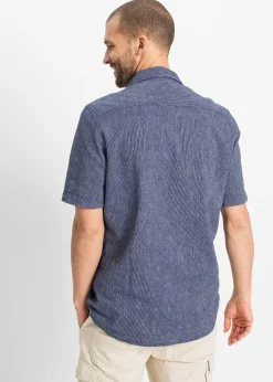 Chemise manches courtes en lin mélangé