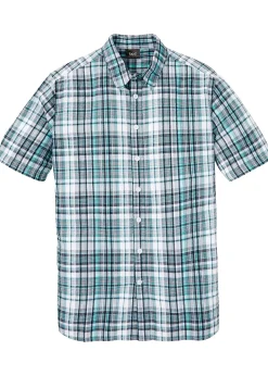 Chemise manches courtes en seersucker 100% coton