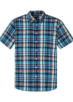 Chemise manches courtes en seersucker 100% coton