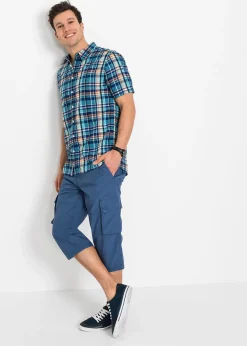 Chemise manches courtes en seersucker 100% coton