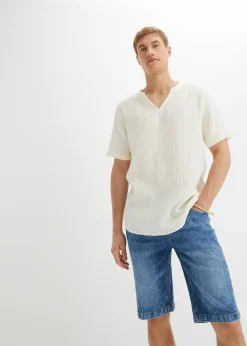 Chemise manches courtes en gaze de coton