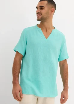 Chemise manches courtes en gaze de coton