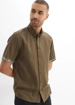 Chemise manches courtes en viscose, slim