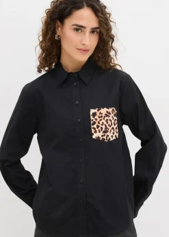 Chemise oversize avec poche poitrine contrastante