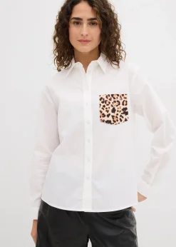 Chemise oversize avec poche poitrine contrastante