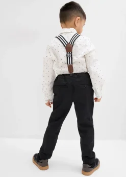 Chemise, pantalon avec bretelles, nœud papillon (ens. 4 pces)