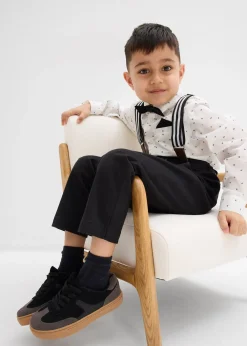 Chemise, pantalon avec bretelles, nœud papillon (ens. 4 pces)