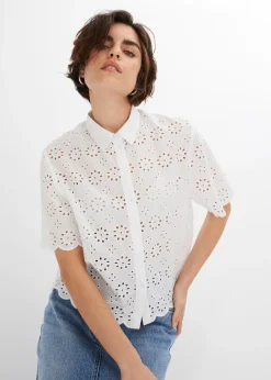 Chemisier à manches courtes, 100% coton