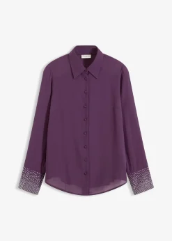Chemisier avec manchettes à strass