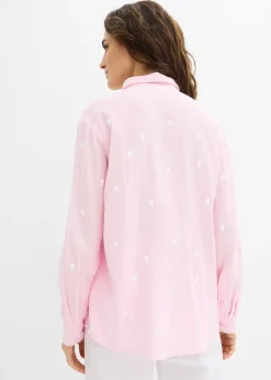 Chemisier en gaze de coton à motif cœurs