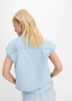 Chemisier en jean court et boxy