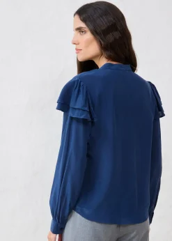 Chemisier en viscose et soie