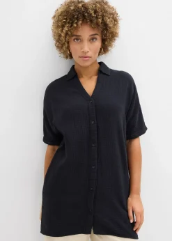 Chemisier long, oversize et doux en gaze de coton
