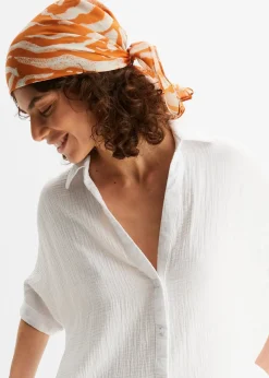 Chemisier long, oversize et doux en gaze de coton