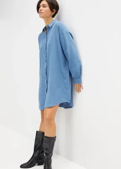 Chemisier long oversize en gaze de coton