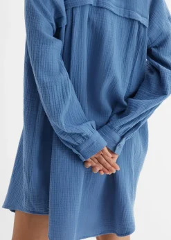 Chemisier long oversize en gaze de coton