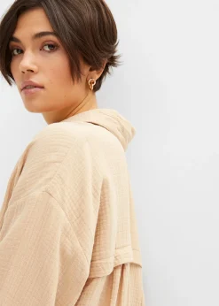 Chemisier long oversize en gaze de coton