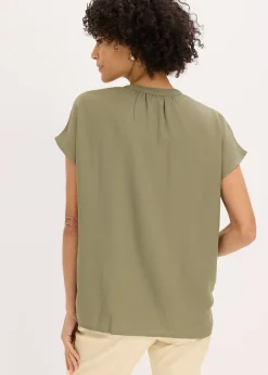 Chemisier manches courtes à boutonnage invisible