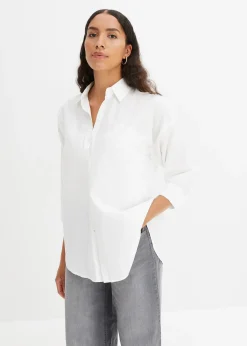 Chemisier oversize en coton, manches 3/4