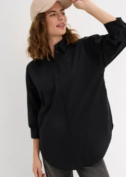 Chemisier oversize en coton, manches 3/4
