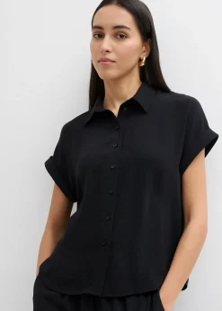 Chemisier oversize en crêpe texturé