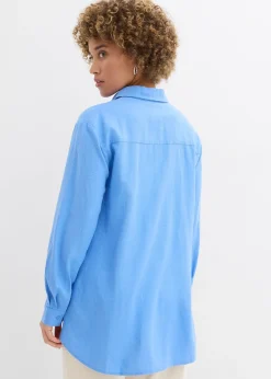 Chemisier oversize en lin mélangé