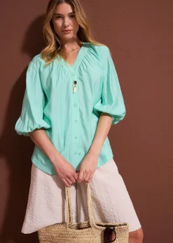 Chemisier oversize en viscose mélangée
