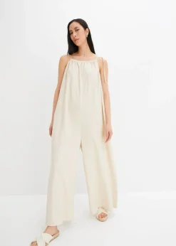 Combinaison aérienne en lin et viscose