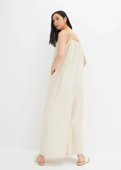 Combinaison aérienne en lin et viscose