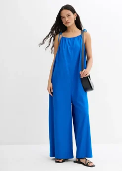 Combinaison aérienne en lin et viscose