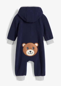 Combinaison en polaire avec capuche et application ourson