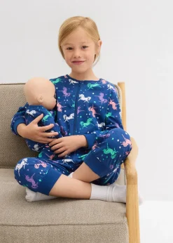 Combipyjama 100% coton avec combinaison poupée (ens. 2 pces)