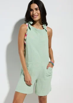 Combishort de plage en gaze de coton