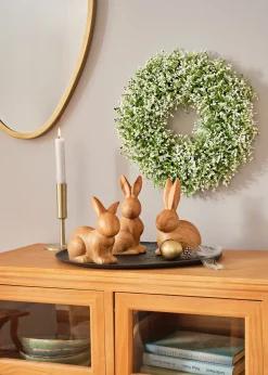 Couronne de porte avec gypsophile