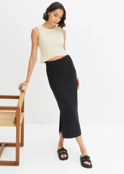 Crop top en coton extensible