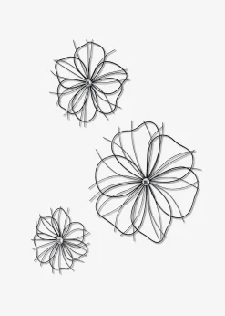 Déco murale en forme de fleurs (Ens. 3 pces.)