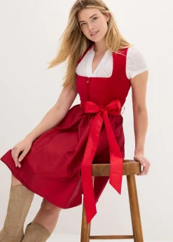 Dirndl avec corsage en velours et tablier en satin