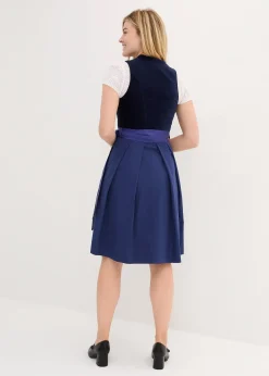 Dirndl avec corsage en velours et tablier en satin
