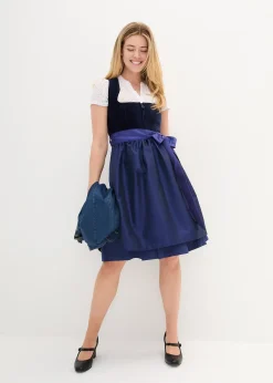 Dirndl avec corsage en velours et tablier en satin