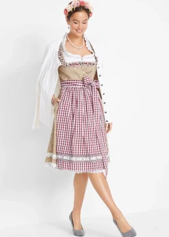 Dirndl avec tablier, longueur genou (ens. 2 pces)