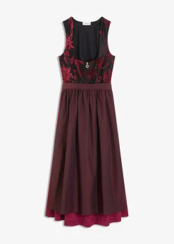 Dirndl avec velours en longueur midi (ens. 2 pces)
