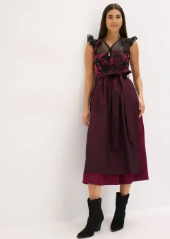 Dirndl avec velours en longueur midi (ens. 2 pces)